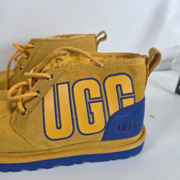 UGG Mens Neumel Graphic Outline Boots Chestnut Blue Suede 1130715 Size 9 NWOB main image 9